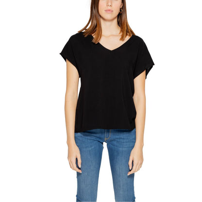 Jacqueline De Yong Black Viscose Tops & T-Shirt