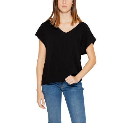 Jacqueline De Yong Black Viscose Tops & T-Shirt