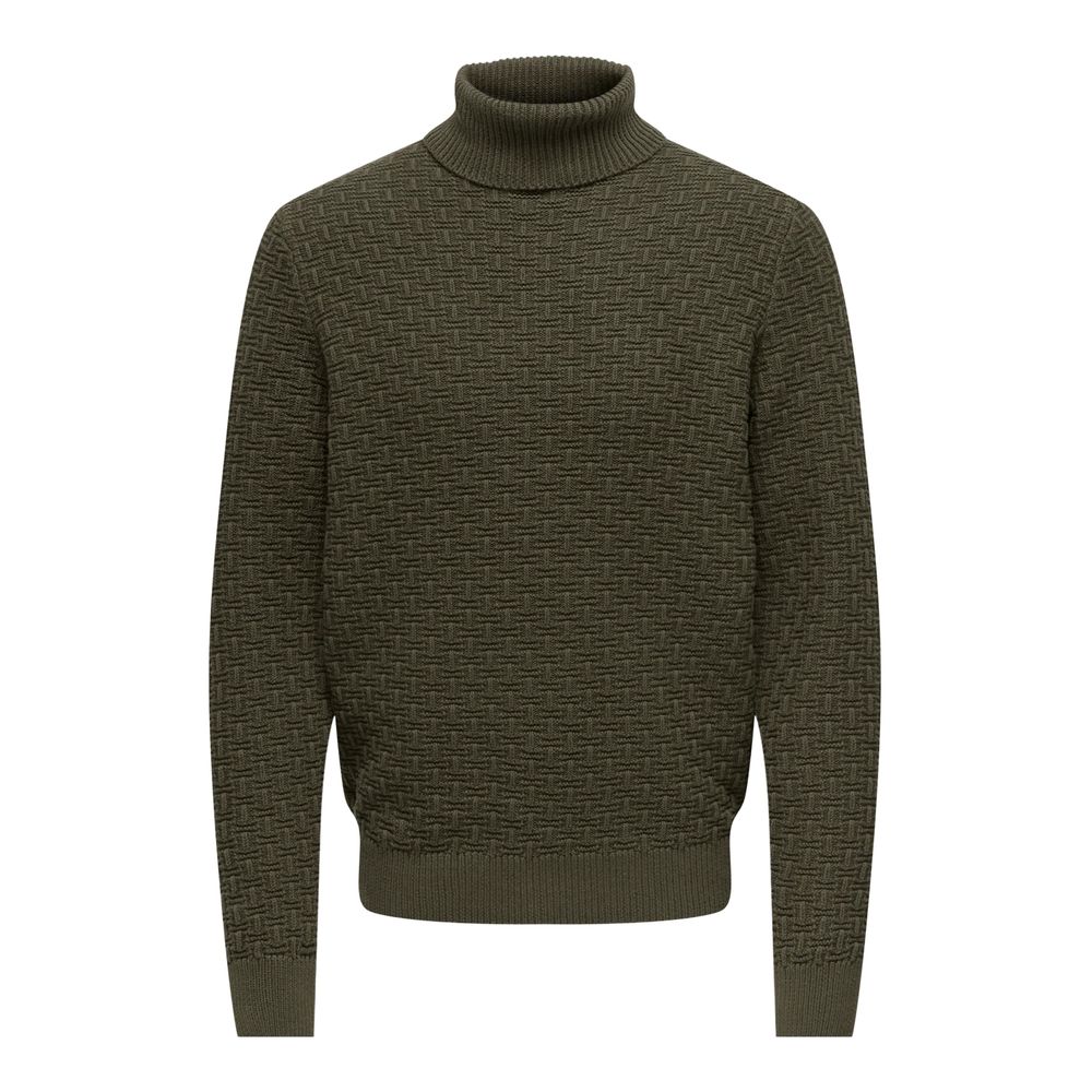 Only & Sons Brown Cotton Sweater