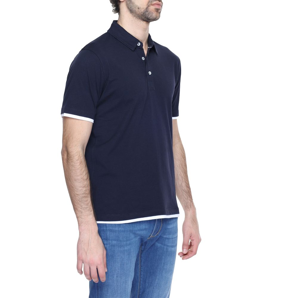 Hamaki-Ho Blue Cotton Polo Shirt