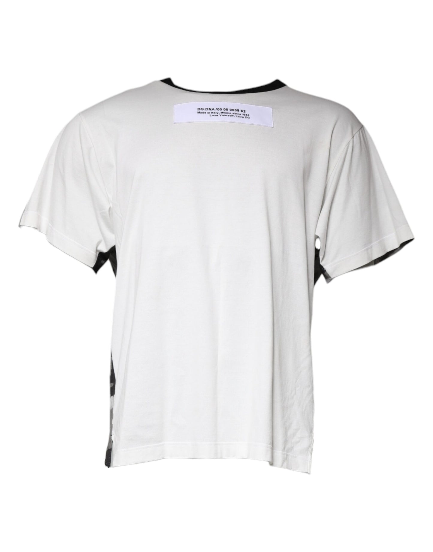 Dolce & Gabbana White Camouflage Cotton Round Neck T-shirt