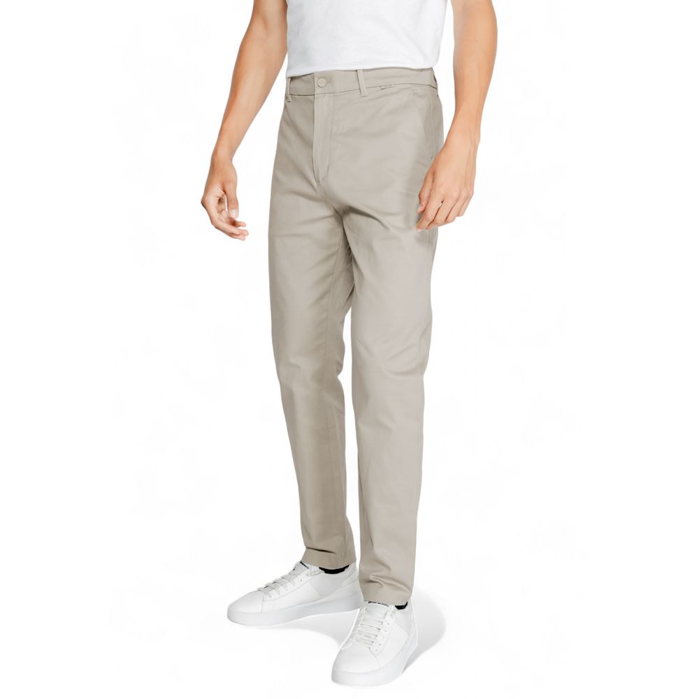 Calvin Klein Beige Cotton Rigenerato Jeans & Pant