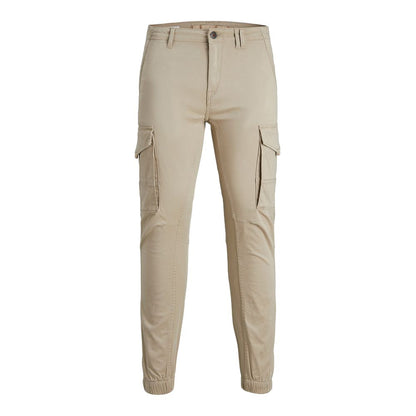 Jack Jones Beige Cotton Jeans & Pant