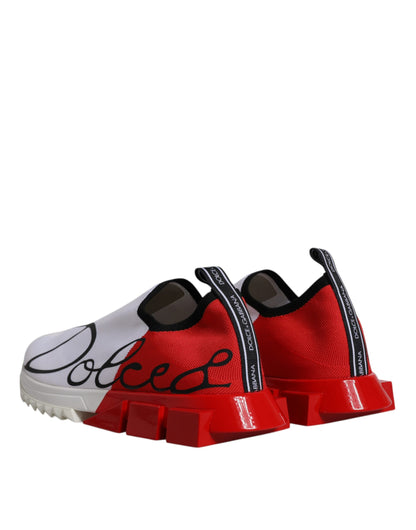 Dolce & Gabbana White Red Sorrento Sneakers Shoes