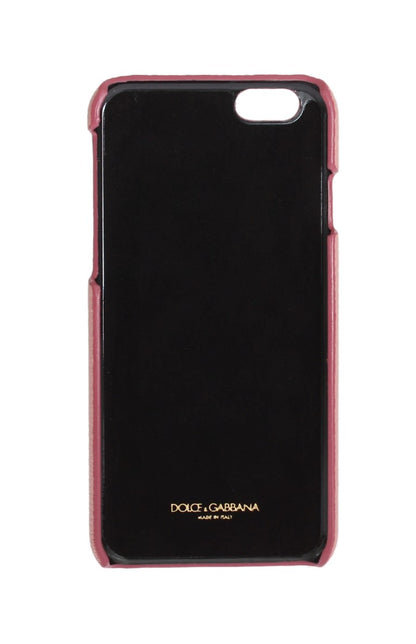 Dolce &amp; Gabbana Chic Pink Leather Crystal iPhone-fodral