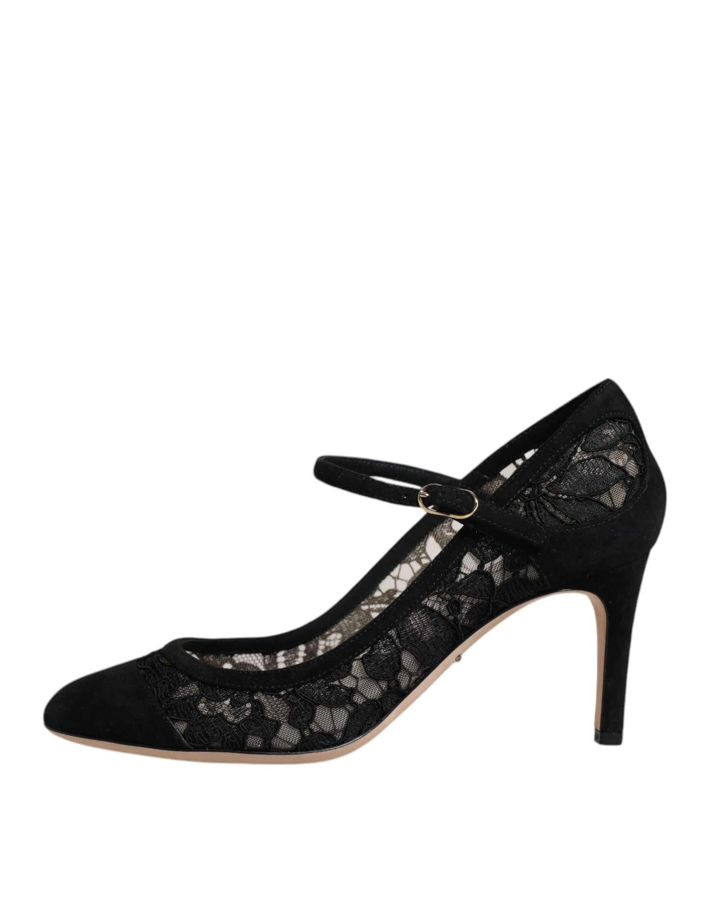 Dolce & Gabbana Black Mary Jane Taormina Lace Pumps Shoes