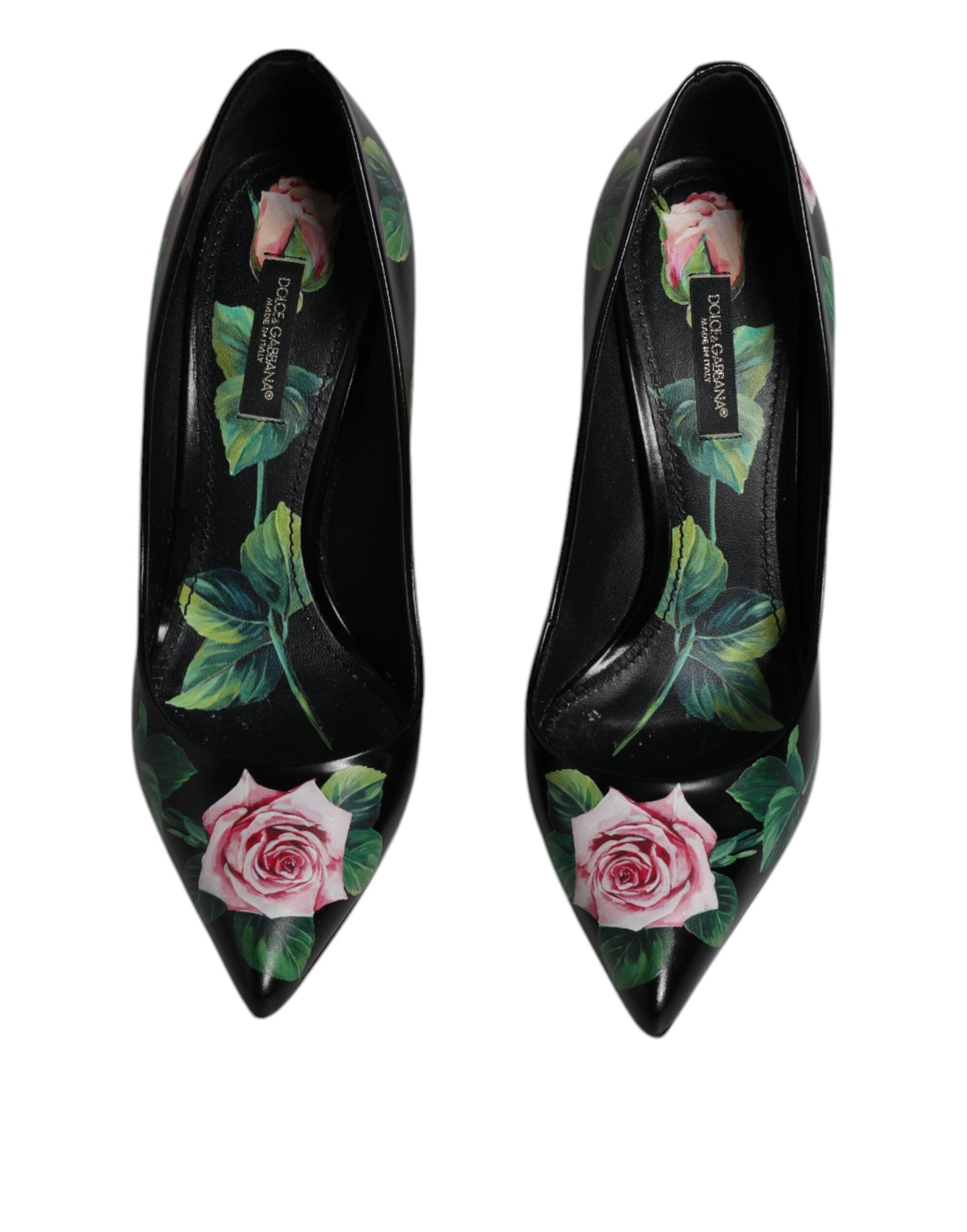 Dolce & Gabbana Black Floral Print High Heels Pumps Shoes