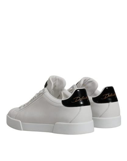 Dolce & Gabbana White Leather Classic Low Top Sneakers Shoes