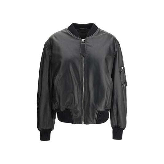 The Attico Leather Anja Bomber Jacket