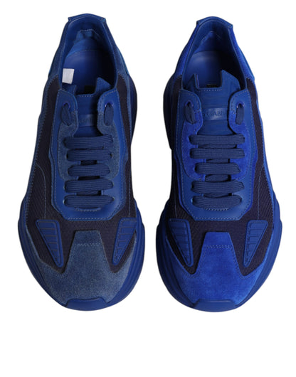 Dolce & Gabbana Blue Leather Daymaster Low Top Sneakers Shoes