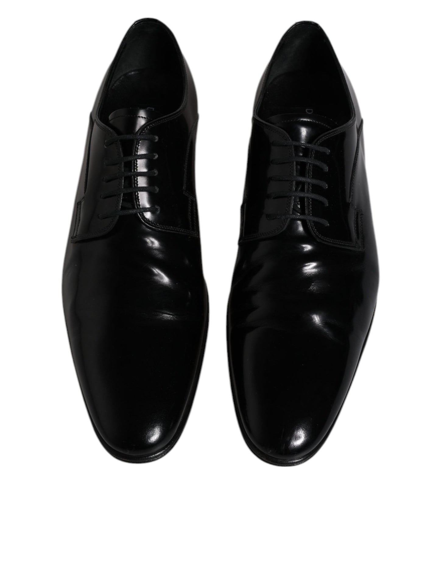 Dolce & Gabbana Black Patent Leather Derby Men Dress Shoes