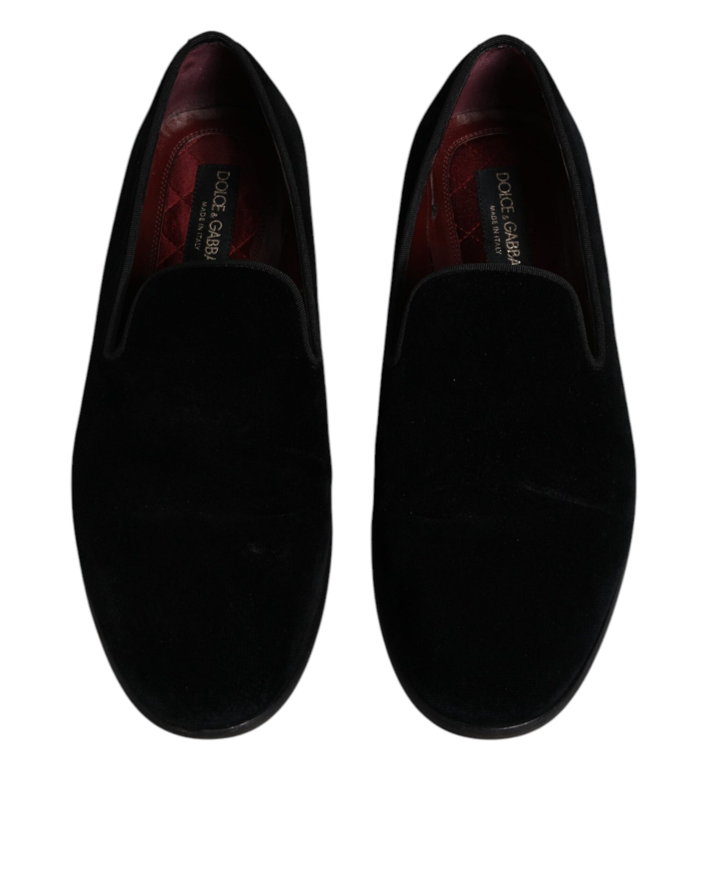 Dolce & Gabbana Black Velvet Loafers Formal Men Dress Shoes