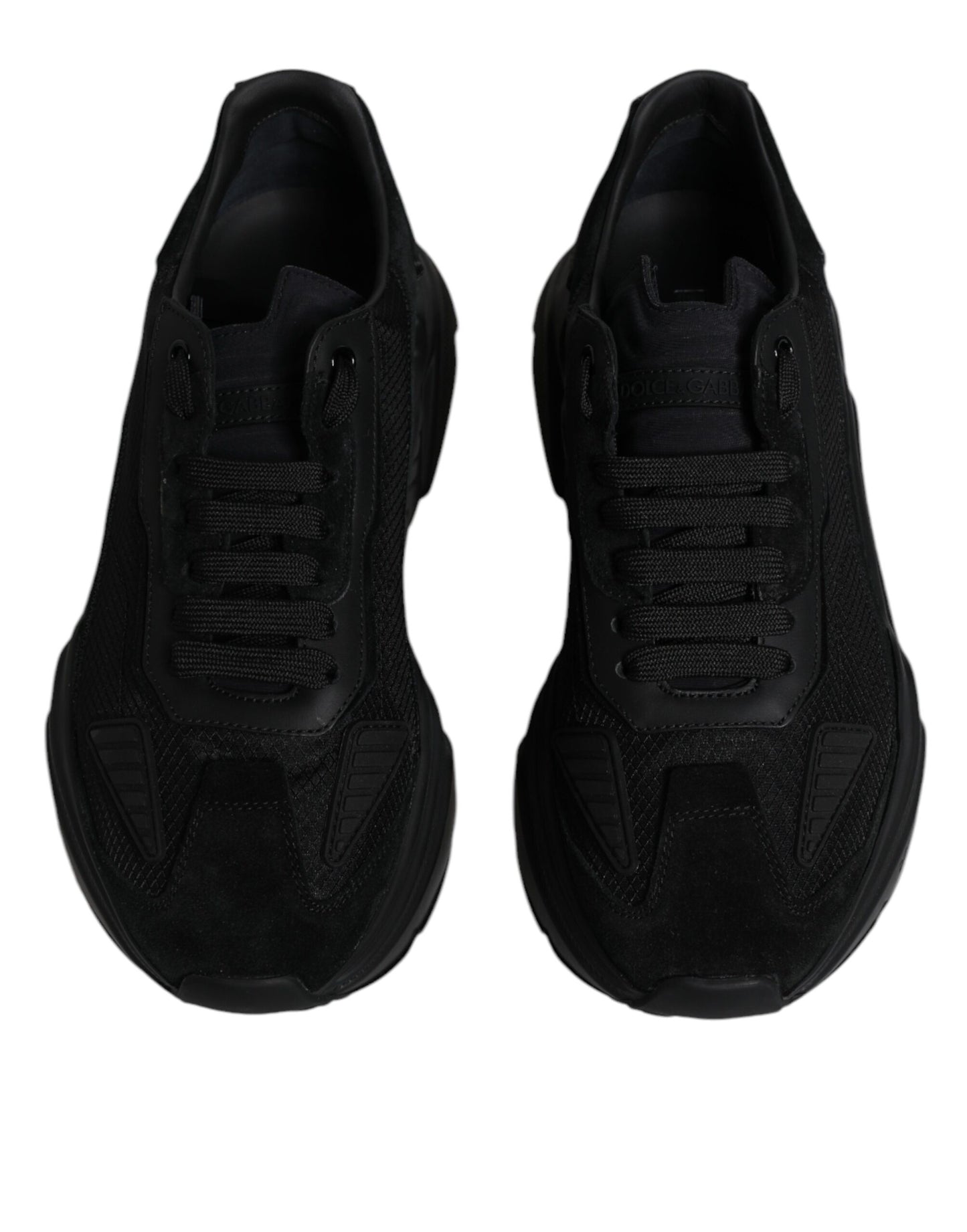 Dolce & Gabbana Black Leather Daymaster Low Top Sneakers Shoes