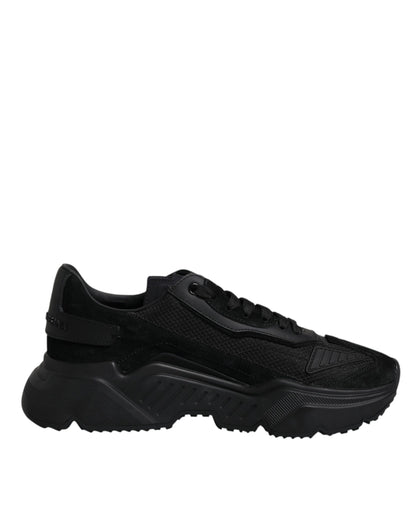 Dolce & Gabbana Black Leather Daymaster Low Top Sneakers Shoes