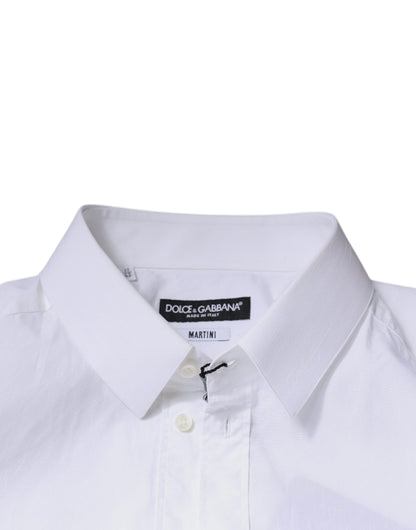 Dolce & Gabbana White Cotton Long Sleeve MARTINI Dress Shirt