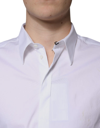 Dolce & Gabbana White Cotton Long Sleeve SICILIA Dress Shirt