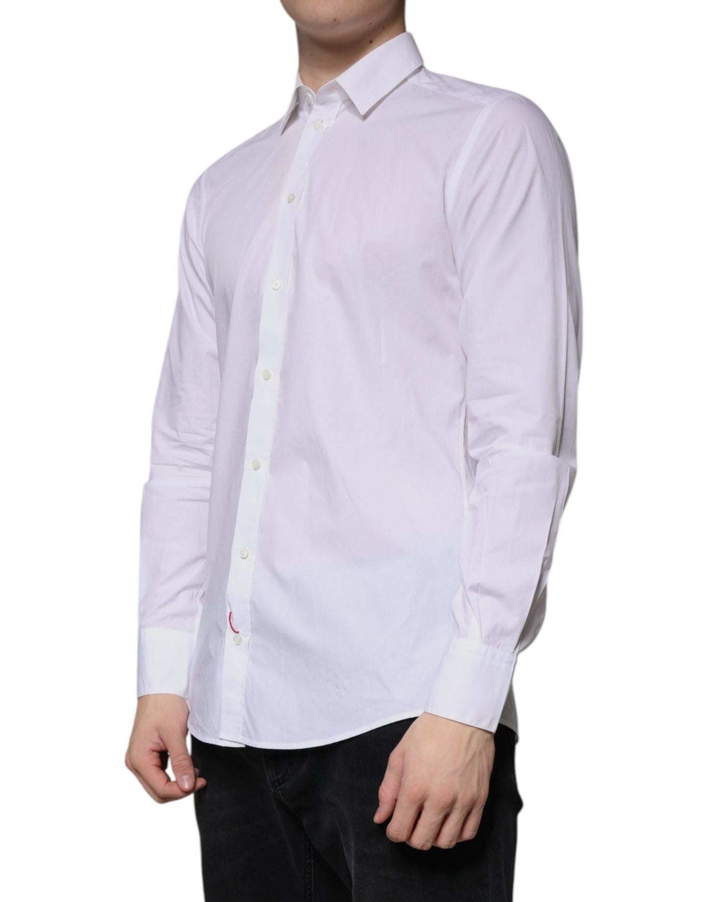 Dolce & Gabbana White Cotton Long Sleeve Formal Dress Shirt