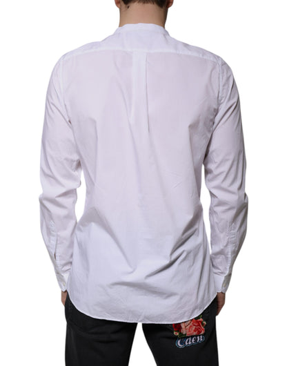 Dolce & Gabbana White Cotton Slim Fit MARTINI Dress Shirt