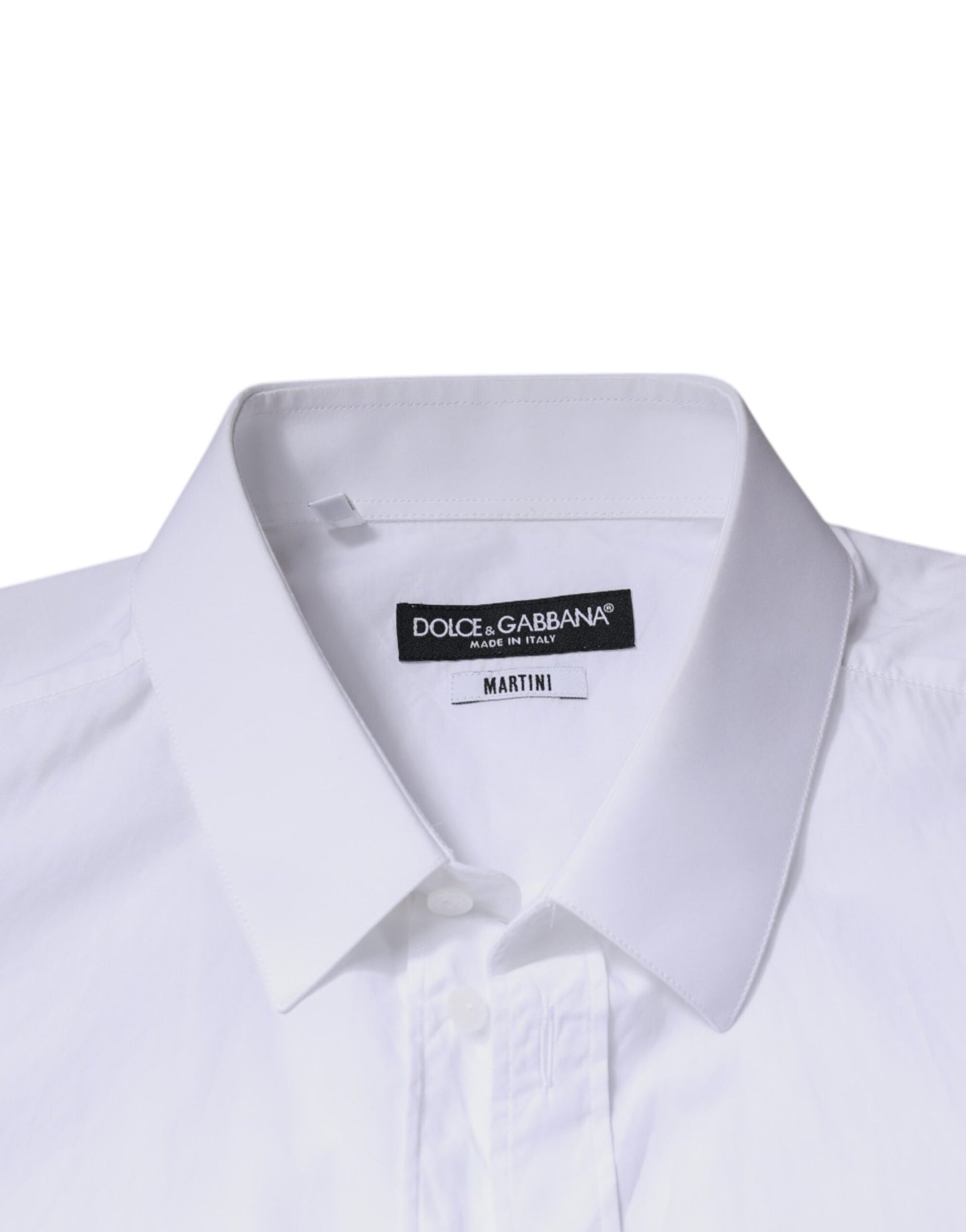 Dolce & Gabbana White Cotton Slim Fit MARTINI Dress Shirt