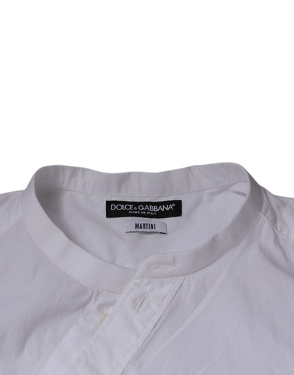 Dolce & Gabbana White Cotton Slim Fit MARTINI Dress Shirt