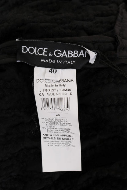 Dolce &amp; Gabbana Elegant svart fransad ull-kashmirtröja