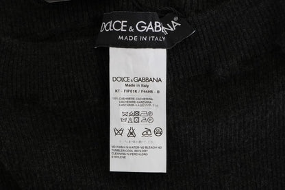 Dolce &amp; Gabbana Elegant grå kashmir byxor med hög midja