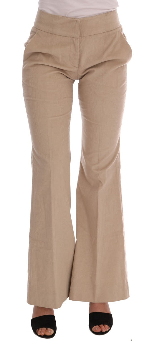 Ermanno Scervino Chic Beige Bootcut utsvängda byxor