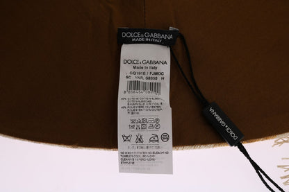 Bufanda elegante de jacquard en color beige y dorado de Dolce &amp; Gabbana