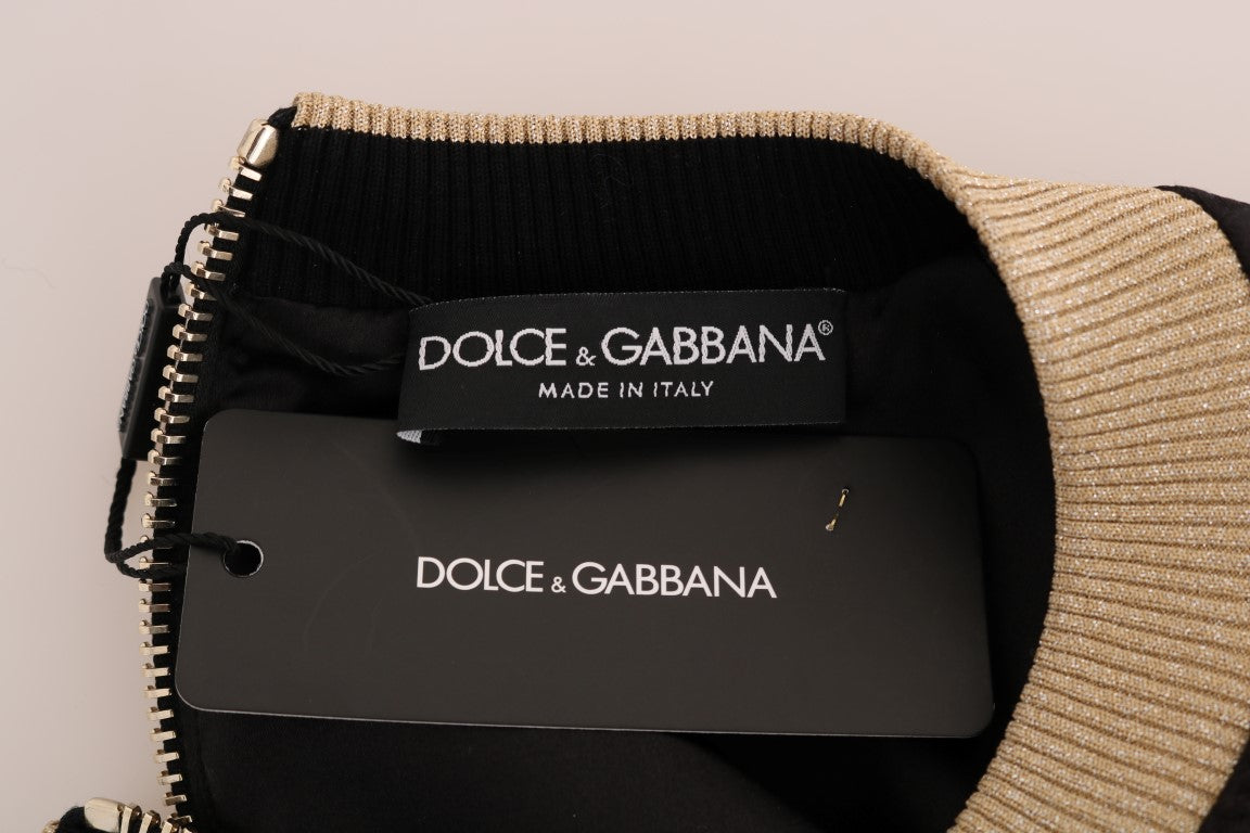 Dolce &amp; Gabbana Enchanted Sequined Black Brocade Sweater