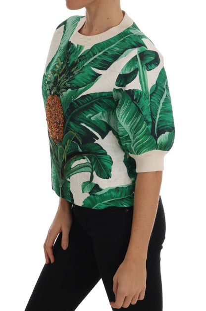 Dolce &amp; Gabbana Tropical Sequined Sweater - Lush Greenery Edition