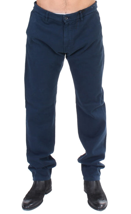 Pantalones chinos elásticos de algodón azul elegantes de GF Ferre