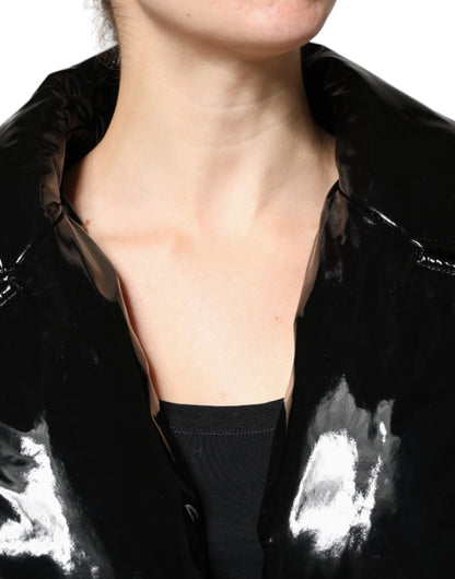 Dolce & Gabbana Black Polyester Button Down Blouson Jacket