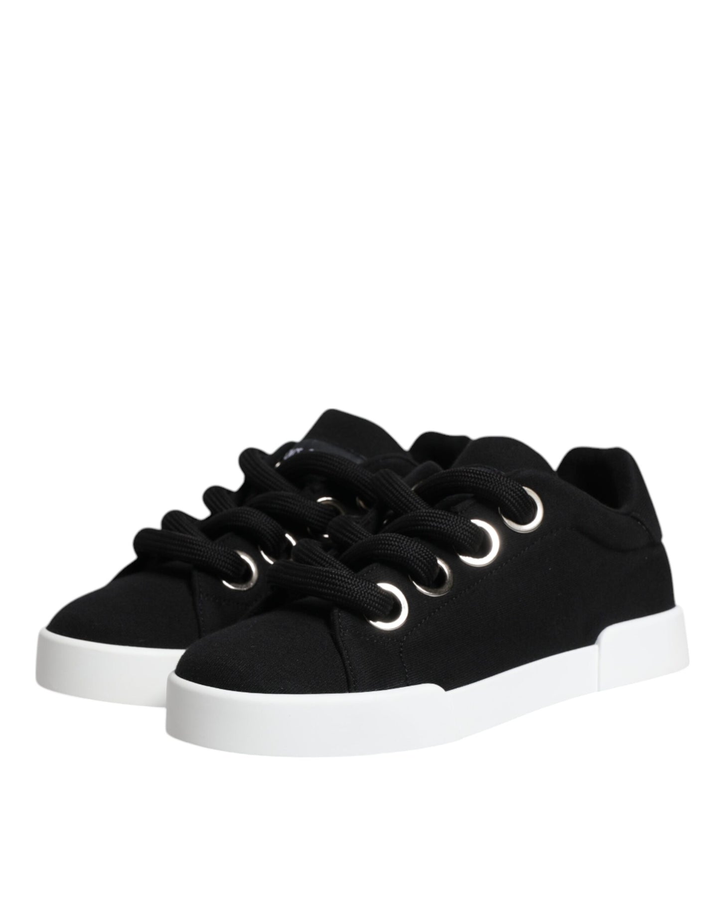 Dolce & Gabbana Black Portofino Low Top Sneakers Shoes