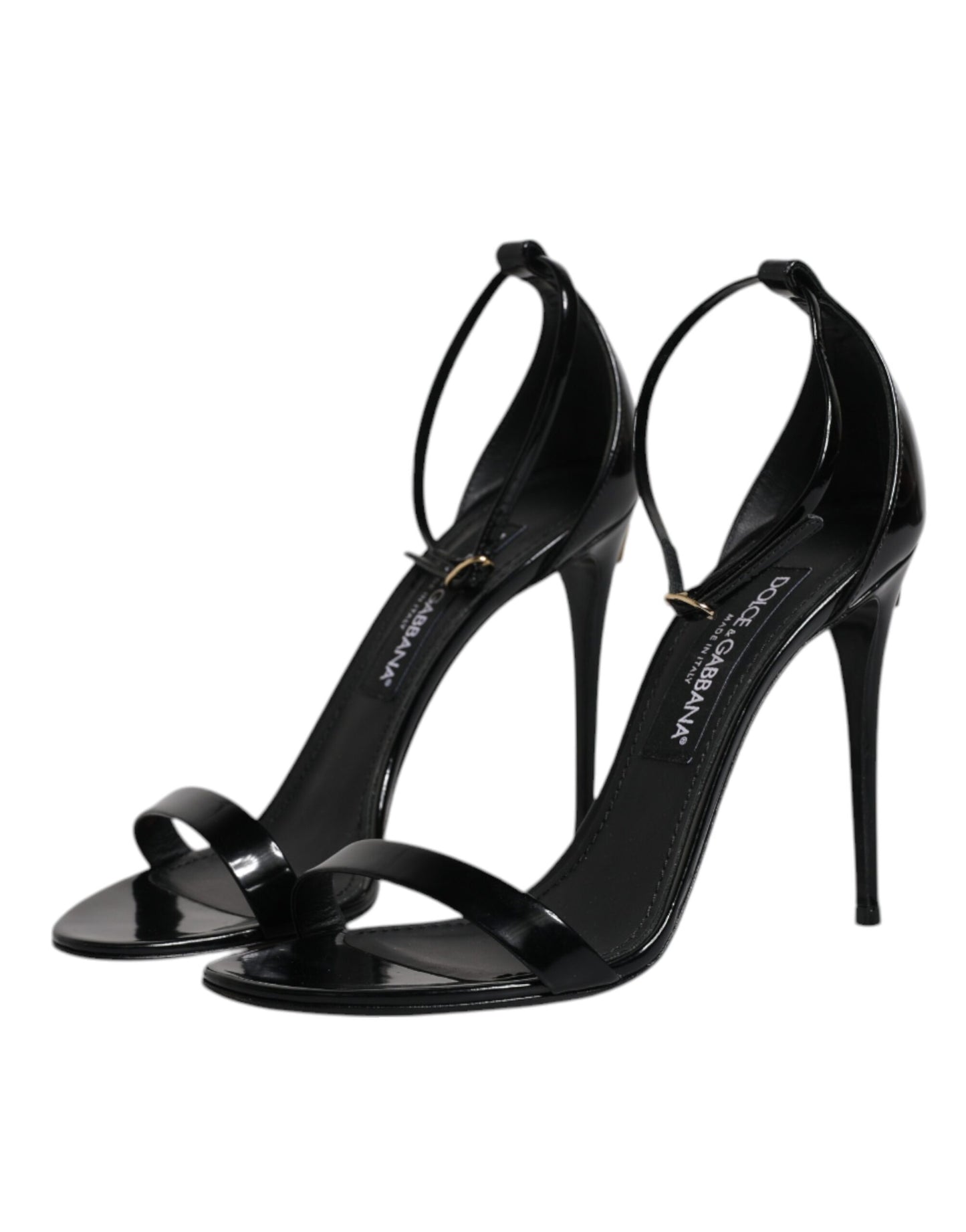 Dolce & Gabbana Black KEIRA Heels Ankle Strap Sandals Shoes