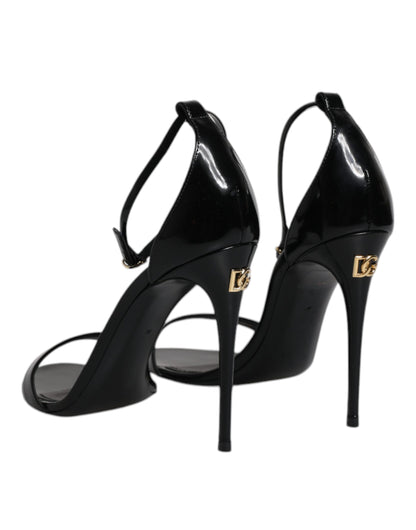 Dolce & Gabbana Black KEIRA Heels Ankle Strap Sandals Shoes