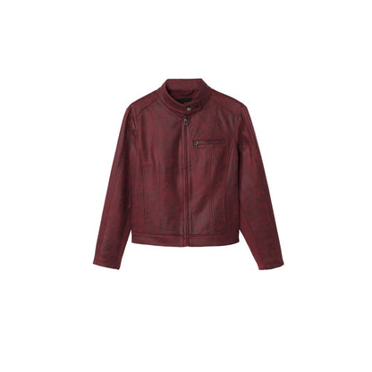 Desigual Bordeaux Polyester Jackets & Coat