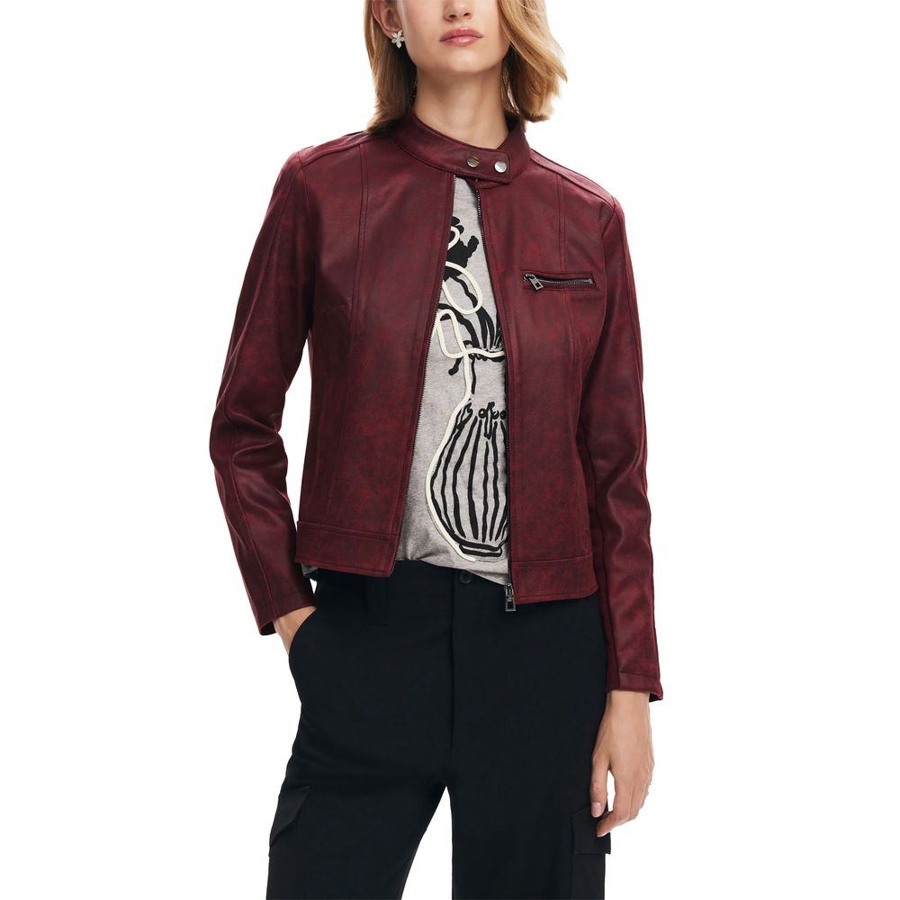 Desigual Bordeaux Polyester Jackets & Coat