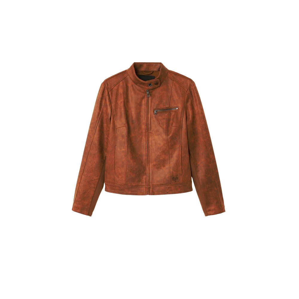 Desigual Brown Polyester Jackets & Coat