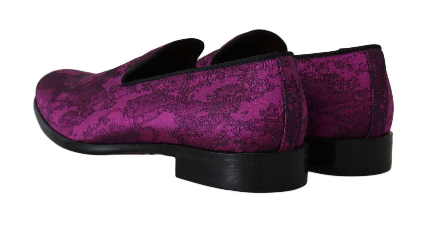 Dolce &amp; Gabbana Elegant Silk-Wool Blend Loafers i lila