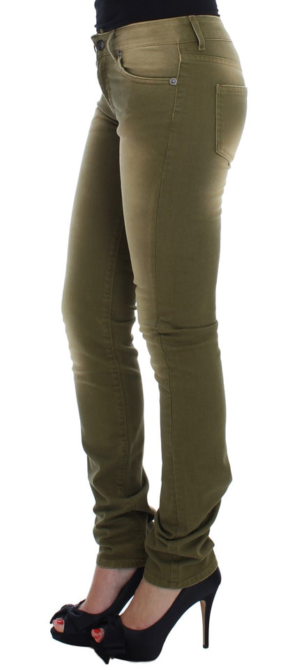 Cavalli Green Slim Fit Stretch Jeans i bomull