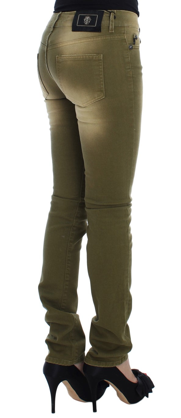 Cavalli Green Slim Fit Stretch Jeans i bomull