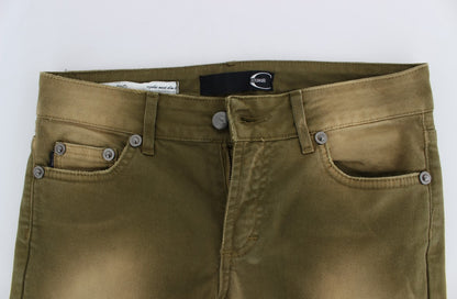 Cavalli Green Slim Fit Stretch Jeans i bomull