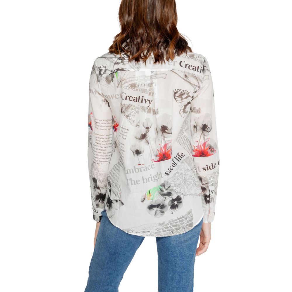 Desigual White Cotton Sweater