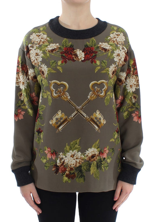 Dolce &amp; Gabbana Enchanted Sicily Silk Crewneck Blus