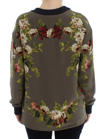 Dolce &amp; Gabbana Enchanted Sicily Silk Crewneck Blus