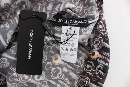 Dolce &amp; Gabbana Enchanted Sicily Silk Blus med nyckeltryck