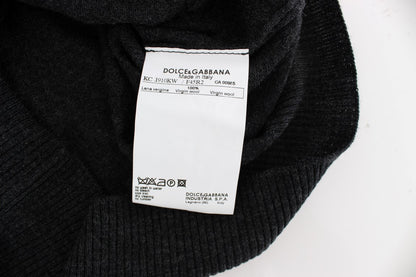 Dolce &amp; Gabbana Elegant grå ull cardigan tröja