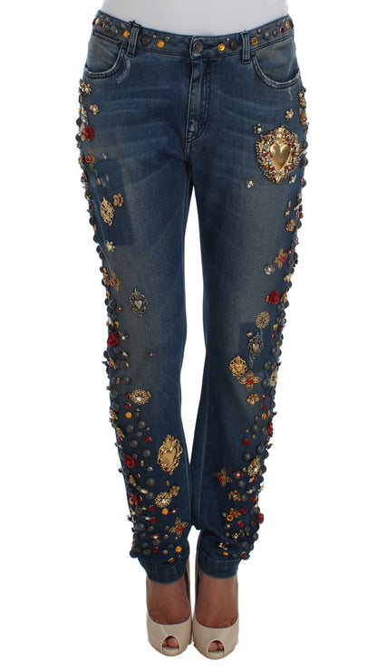 Dolce &amp; Gabbana förtrollade Sicilien-utsmyckade Boyfriend-jeans