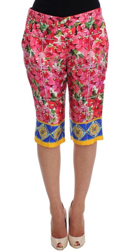 Dolce &amp; Gabbana Multicolor blommiga Silk Capri-byxor