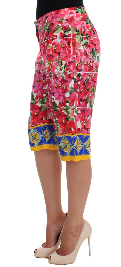 Dolce &amp; Gabbana Multicolor blommiga Silk Capri-byxor